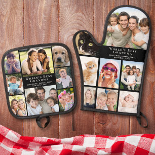 Ensemble De Gant De Cuisine Et De Manique Collage photo de grand-mère