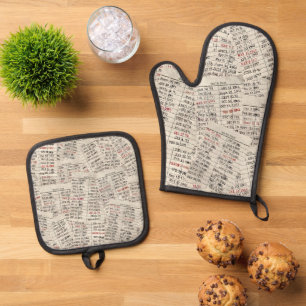 Ensemble De Gant De Cuisine Et De Manique Collection de cartes de bibliothèque ancienne