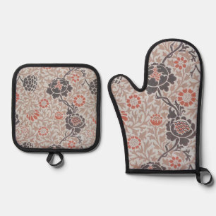 Ensemble De Gant De Cuisine Et De Manique Conception d'art botanique de William Morris Graft