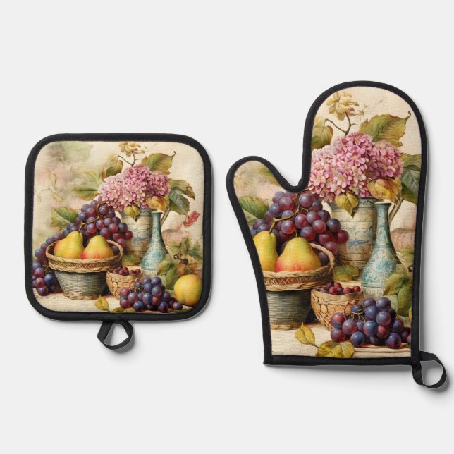 Ensemble De Gant De Cuisine Et De Manique Conception de la vie (Recto)