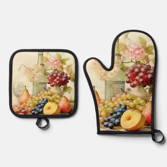 Ensemble De Gant De Cuisine Et De Manique Conception de nature morte  (Recto)