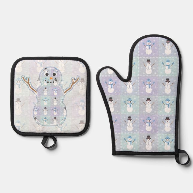 Ensemble De Gant De Cuisine Et De Manique Couette d'hiver (Recto)