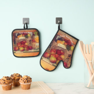 Ensemble De Gant De Cuisine Et De Manique Country Fair Fruit Harvest personnalisée