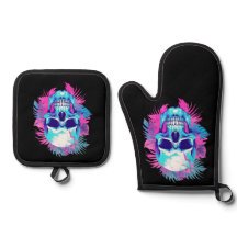 Crâne floral en style Vaporwave