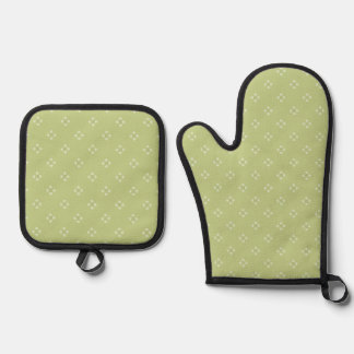 Ensemble De Gant De Cuisine Et De Manique Croix de Pissenlits Verts