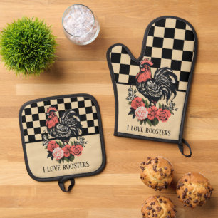 Ensemble De Gant De Cuisine Et De Manique Cuisine coq Cute Country
