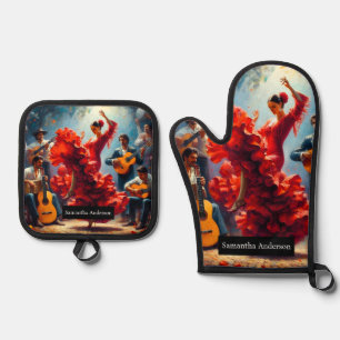 Ensemble De Gant De Cuisine Et De Manique Cuisine latine de luxe : danseuse de flamenco