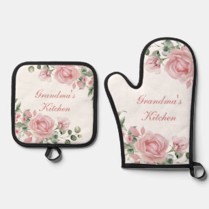 Ensemble De Gant De Cuisine Et De Manique Cuisine Rose