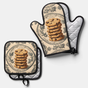 Ensemble De Gant De Cuisine Et De Manique Cuisines vintages Boulangerie Pâtisserie Chef boul