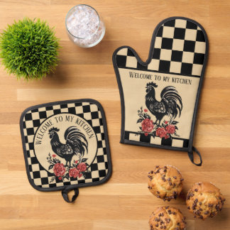 Ensemble De Gant De Cuisine Et De Manique Cute Country roster cuisine bienvenue ajouter le t