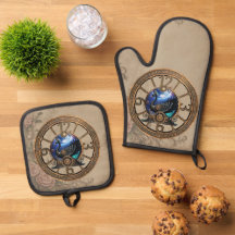 Cygne vapeur noir avec horloges et engrenages.