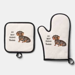 Ensemble De Gant De Cuisine Et De Manique Dachshund Weiner Chien Meilleur Ami Personnalisé N