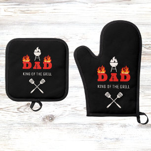 Ensemble De Gant De Cuisine Et De Manique DAD roi du grill BBQ noir