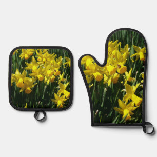 Ensemble De Gant De Cuisine Et De Manique Daffodiques Jaunes I