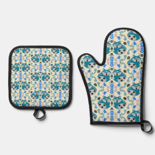 Ensemble De Gant De Cuisine Et De Manique Décor d'impression de renard d'art folklorique