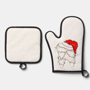 Ensemble De Gant De Cuisine Et De Manique Dental Noël Dunny Dentiste Vacances