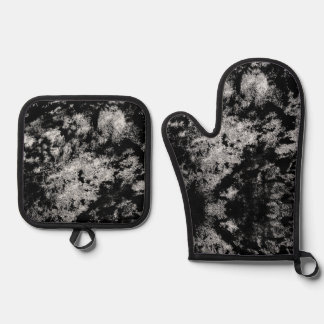 Ensemble De Gant De Cuisine Et De Manique Dessin abstrait noir