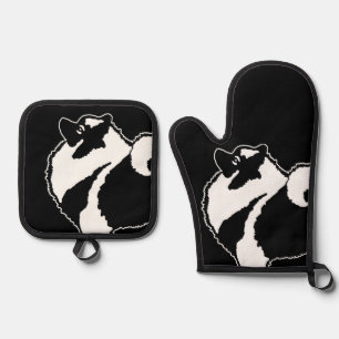 Ensemble De Gant De Cuisine Et De Manique Dessin graphique Keeshond Mignon Art original de c