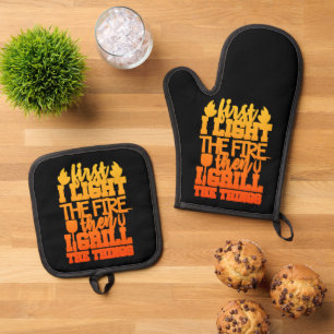 Ensemble De Gant De Cuisine Et De Manique Devis de barbecue amusant