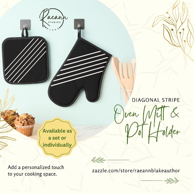 Ensemble De Gant De Cuisine Et De Manique Diagonale triplée (Créateur téléchargé)