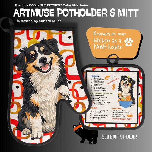 Ensemble De Gant De Cuisine Et De Manique DOBRO Aussie Australian Shepherd (Créateur téléchargé)