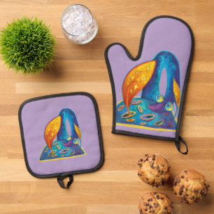 Ensemble De Gant De Cuisine Et De Manique dragon mignon