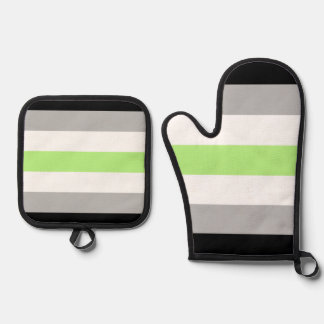 Ensemble De Gant De Cuisine Et De Manique Drapeau de la fierté agender – Identité agender LG