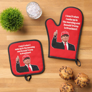 Ensemble De Gant De Cuisine Et De Manique Drôle Donald Trump I Love it 47th President