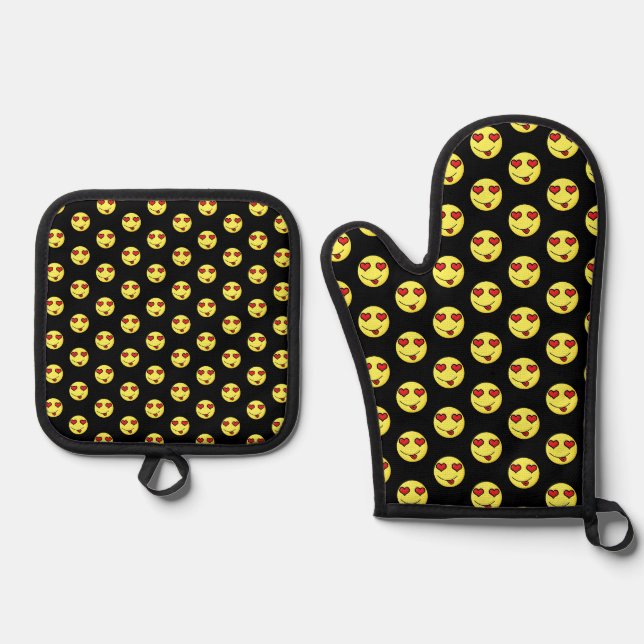 Ensemble De Gant De Cuisine Et De Manique emoji de drague (Recto)