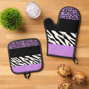 Ensemble De Gant De Cuisine Et De Manique Empreinte de léopard, Zebra Print, Poster de anima