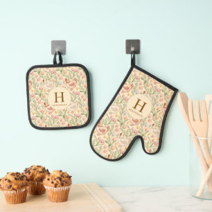 Ensemble De Gant De Cuisine Et De Manique Ensemble de cuisine à monogramme de poulet personn