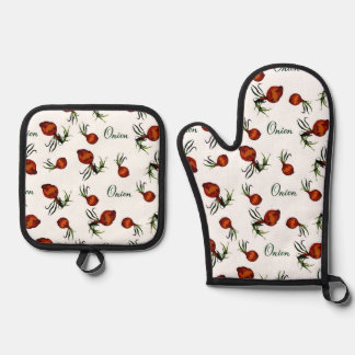 Ensemble De Gant De Cuisine Et De Manique Ensemble de manique et de dessous de plat à motif