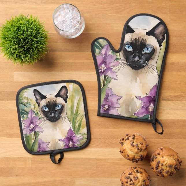 Ensemble De Gant De Cuisine Et De Manique Ensemble de porte-mât Siamese (De haut en bas)