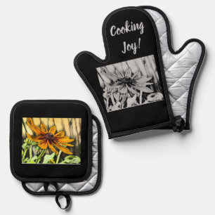 Ensemble De Gant De Cuisine Et De Manique Ensemble Susan Potholder Black Eyed