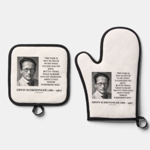 Ensemble De Gant De Cuisine Et De Manique Erwin Schrödinger Tâche Penser Personne Encore Pen