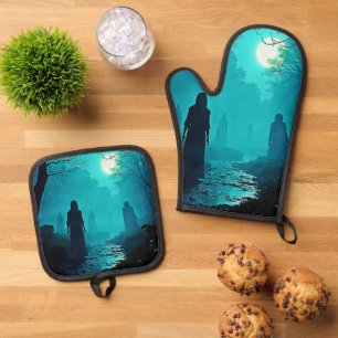 Ensemble De Gant De Cuisine Et De Manique Esprits enchantés de la forêt lunaire