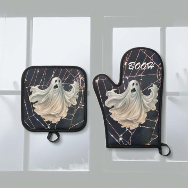 Ensemble De Gant De Cuisine Et De Manique Fantômes d'Halloween (Créateur téléchargé)
