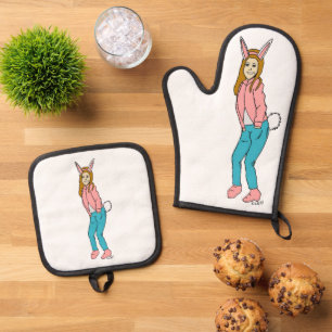 Ensemble De Gant De Cuisine Et De Manique fillette