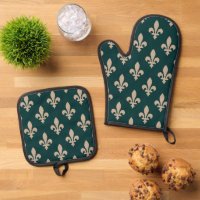Fleur de Lis Motif, Royal French Creative on Green