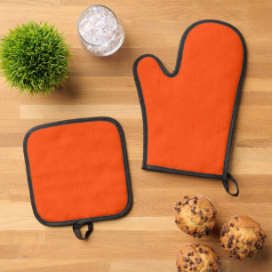 Ensemble De Gant De Cuisine Et De Manique Fond orange texturé calme et simple