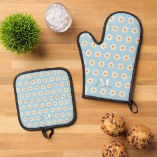 Ensemble De Gant De Cuisine Et De Manique Four Fleur Daisy Ensemble Mitt & Pot Pot