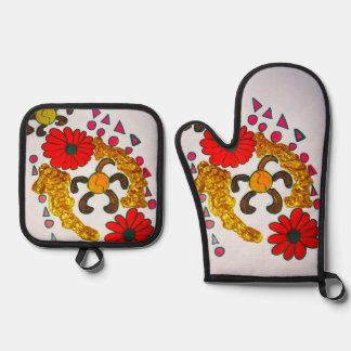 ENSEMBLE DE GANT DE CUISINE ET DE MANIQUE FOUR MITT ET POT