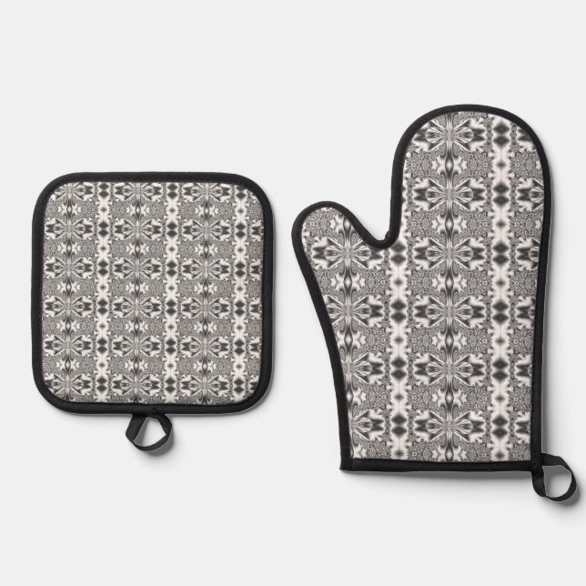 Ensemble De Gant De Cuisine Et De Manique Fractaliser (Recto)