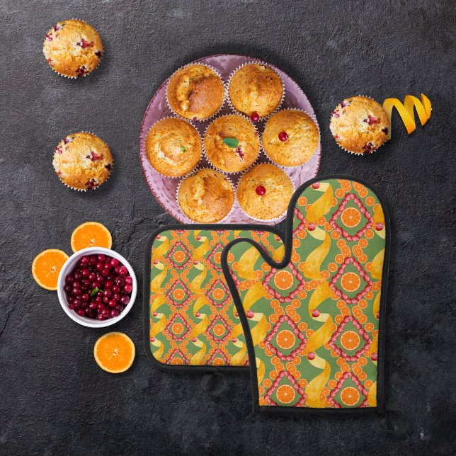 Ensemble De Gant De Cuisine Et De Manique Fruits et zestes verts (Créateur téléchargé)