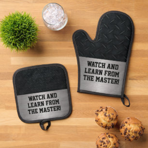 Ensemble De Gant De Cuisine Et De Manique Funny Watch And Learn Cuisine Plaisanterie