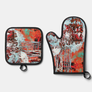 Ensemble De Gant De Cuisine Et De Manique Gant de four et protège-pots – Corrosion Pulse