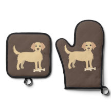 Gant de four marron foncé et dessous de plat avec