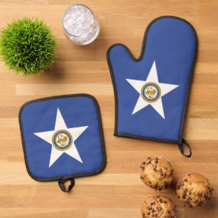 Ensemble De Gant De Cuisine Et De Manique Gant de four, protège-pots avec le drapeau de Hous
