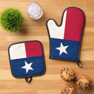 Ensemble De Gant De Cuisine Et De Manique Gant de four, protège-pots avec le drapeau du Texa
