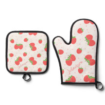 Gante de four personnalisé à la fraise Mignonne Ki